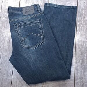 Axel Treadwell Jeans Mens 34x31 Blue Relaxed Straight Leg Denim Medium Wash